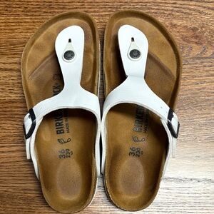 White Gizeh Birkenstocks
